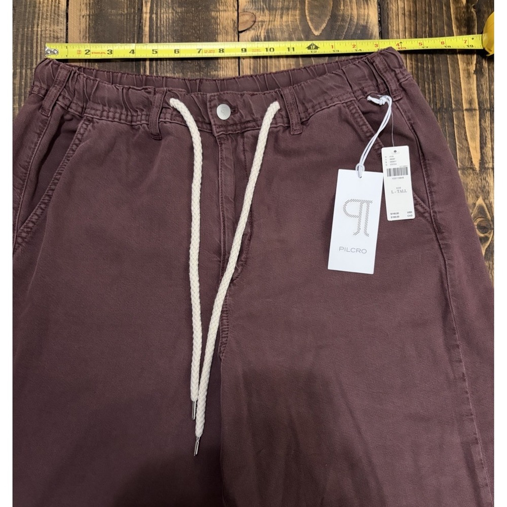NWT Anthropologie Pilcro Tie Waist Wide Leg Pants L Tall Cocoa - Picture 8 of 11